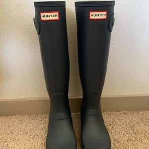 Hunter Women’s Tall Gray Rain Boots Size 9